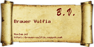 Brauer Vulfia névjegykártya